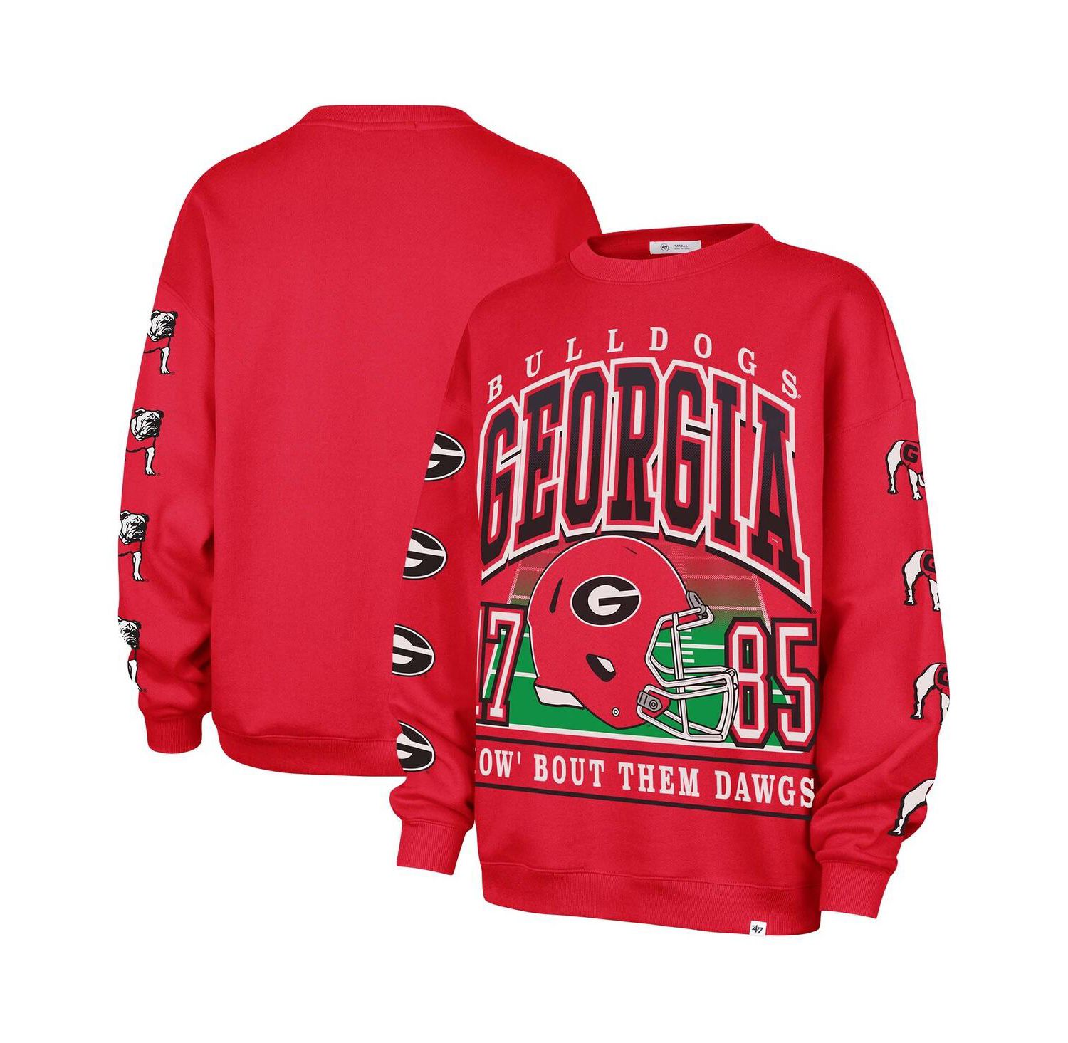 Women's Red Georgia Bulldogs Go Big Oversized Pullover Sweatshirt