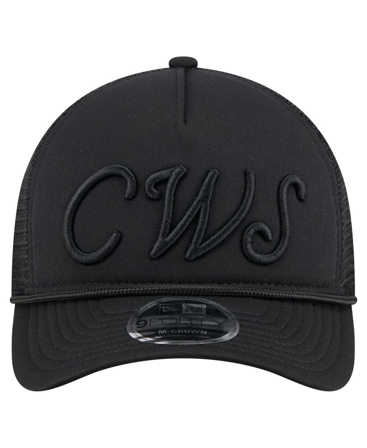 New Era Men's Black Chicago White Sox City Initial 9forty A-frame M-crown Adjustable Trucker Hat In Black