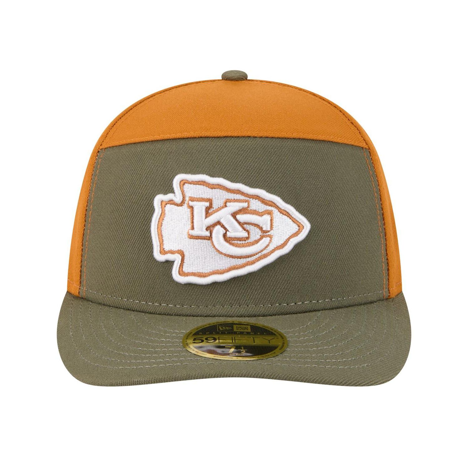 Men's Olive/Brown Kansas City Chiefs Two-Tone Color Pack Split Panel 59FIFTY Fitted Hat