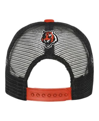 Big Boys and Girls White/Orange Cincinnati Bengals Modern Fan Trucker Adjustable Hat