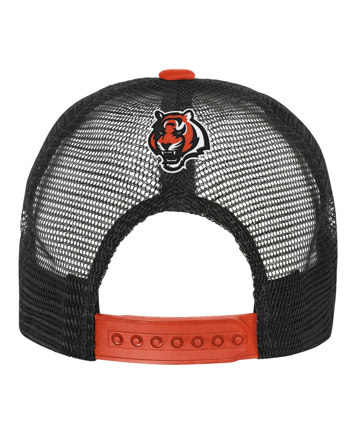 Outerstuff Big Boys And Girls White/orange Cincinnati Bengals Modern Fan Trucker Adjustable Hat In Multi