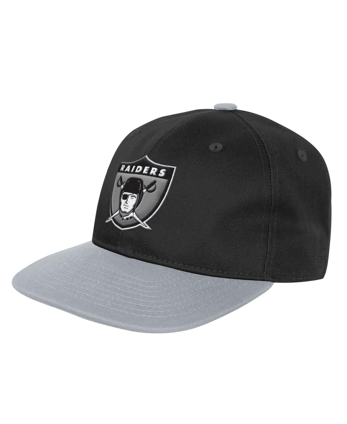 Outerstuff Big Boys And Girls Black Las Vegas Raiders True Retro Adjustable Hat In Black