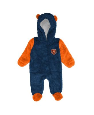 Baby Boys and Girls Navy Chicago Bears Stay Napping Fleece Bunting Full-Zip Sleeper