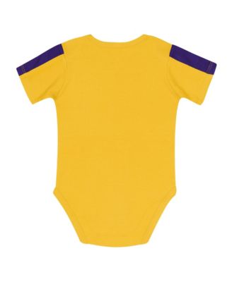Baby Boys and Girls 3-Piece Purple/Gold Minnesota Vikings Double Down Creeper and Pants Set