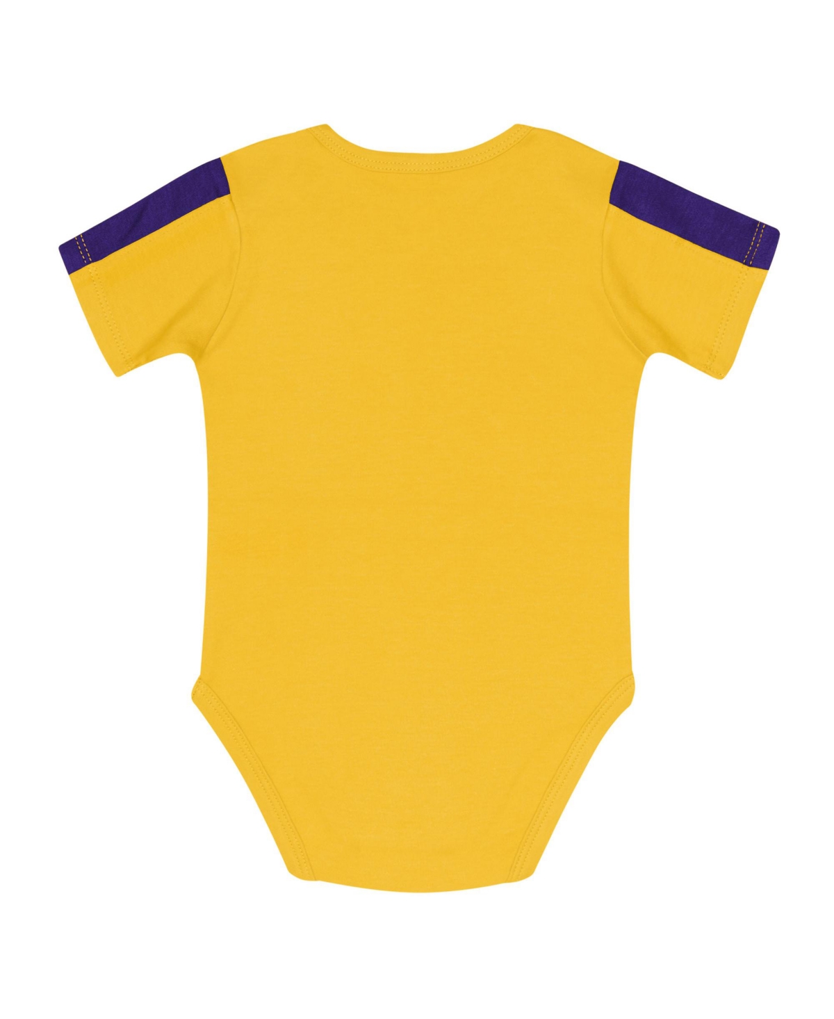 Outerstuff Baby Boys and Girls 3-Piece Purple/Gold Minnesota Vikings Double Down Creeper Pants Set