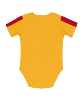 Baby Boys and Girls 3-Piece Red/Gold Kansas City Chiefs Double Down Creeper and Pants Set