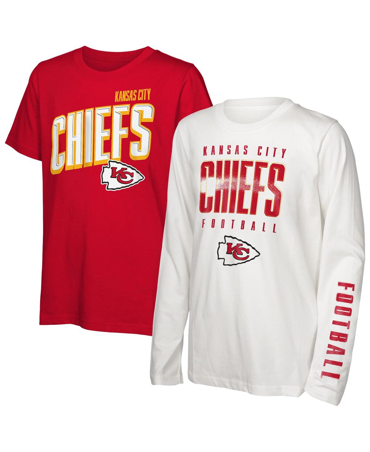 Outerstuff Big Boys And Girls Kansas City Chiefs The Mix Combo T-shirt Set In Red