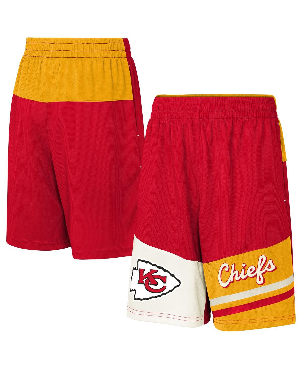 Outerstuff Big Boys and Girls Red Kansas City Chiefs Fandemonium Mesh Shorts