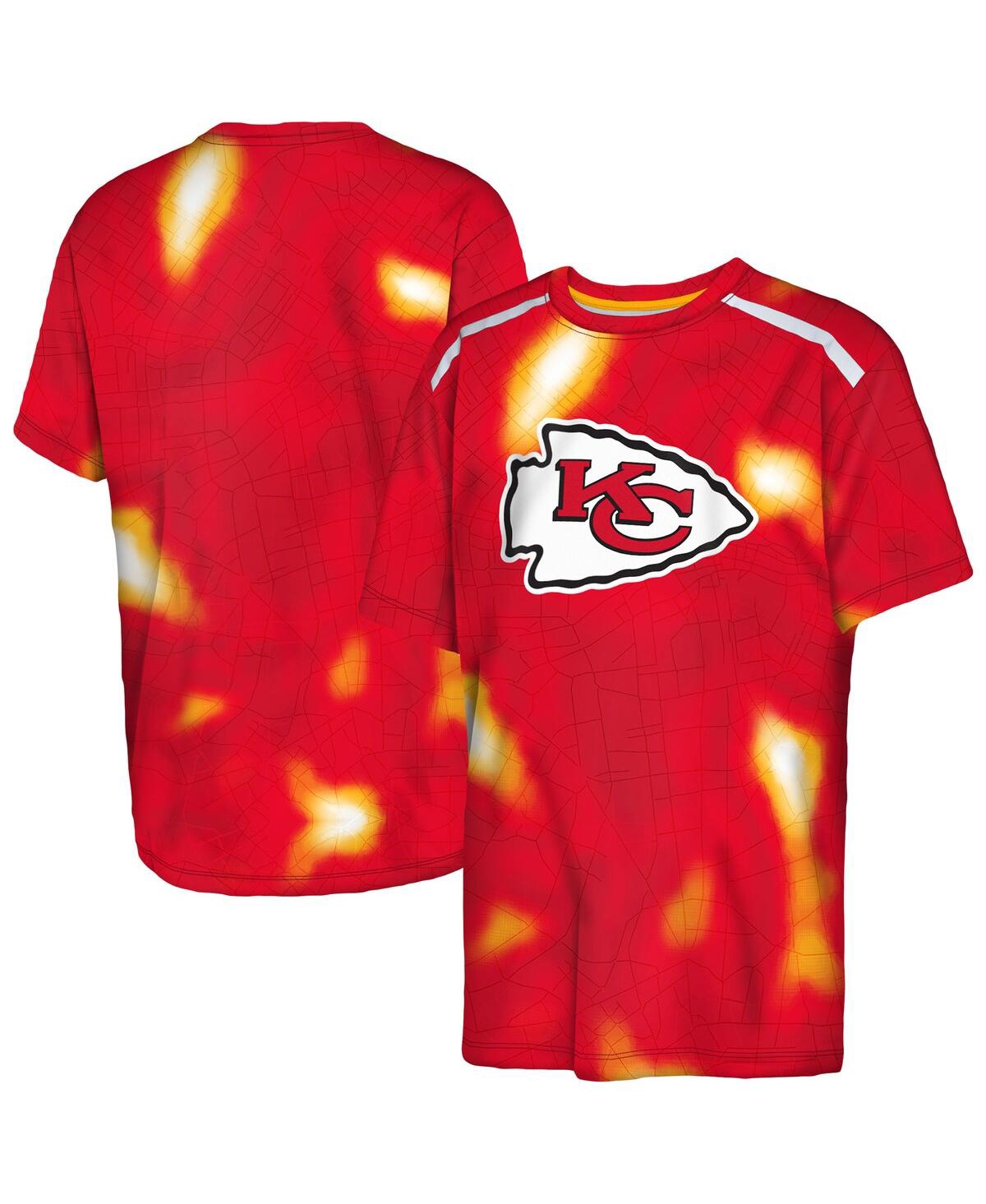 Outerstuff Big Boys And Girls Red Kansas City Chiefs End Zone Dri-tek T-shirt In Red