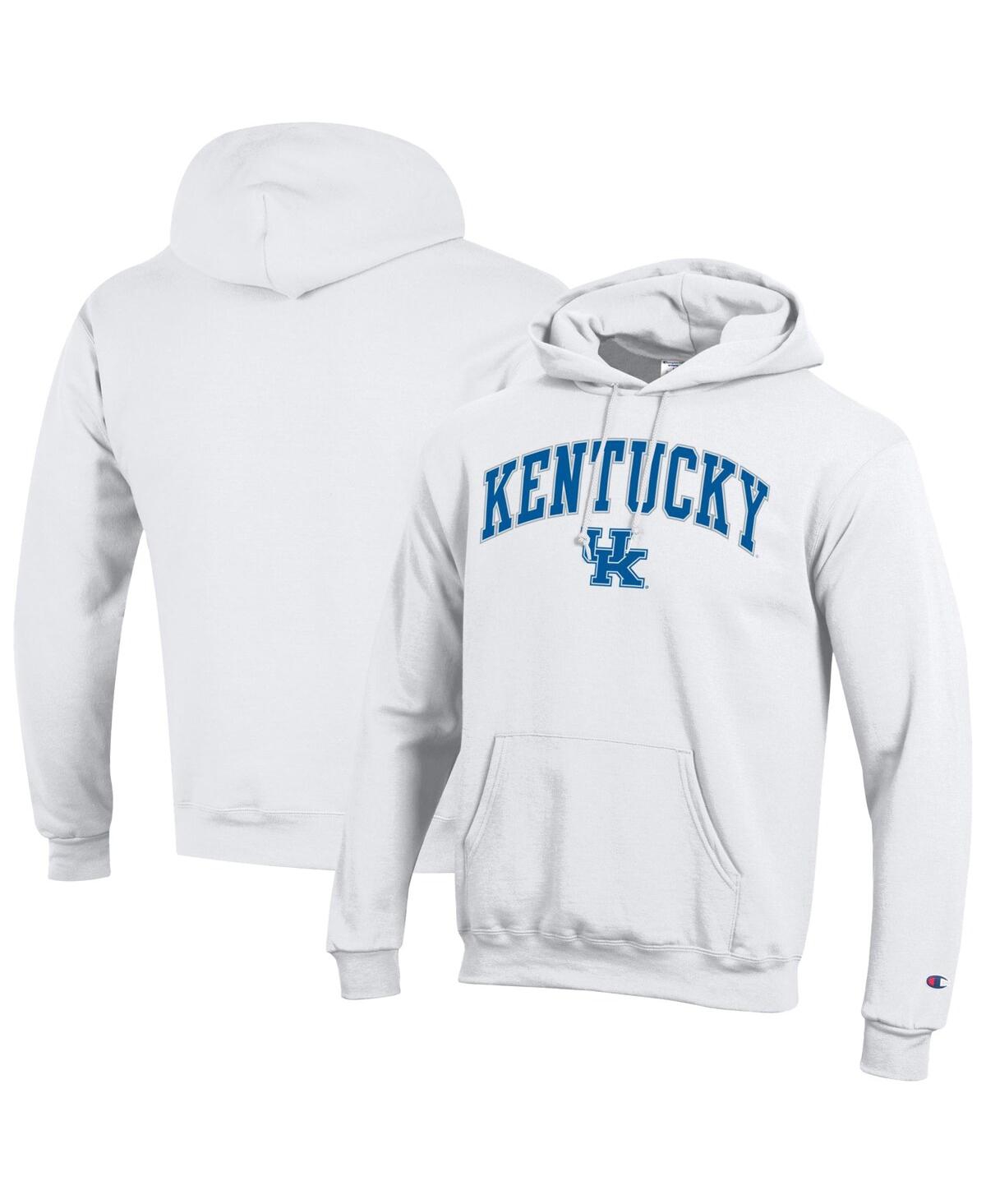 Champion Men's Royal Kentucky Wildcats Arch Over Logo Pullover Hoodie - White