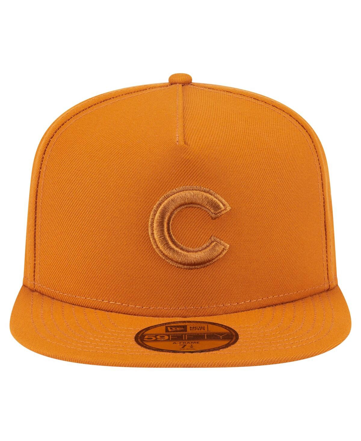 New Era Men's Orange Chicago Cubs Color Pack A-frame 59fifty Fitted Hat In Orange
