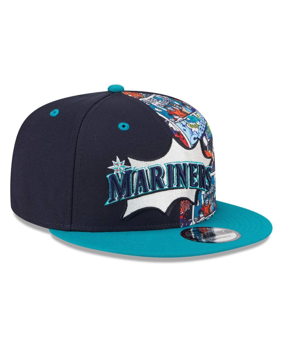New Era Big Boys And Girls Navy/teal Seattle Mariners 2025 Mlb Diamond Hero Edition 9fifty Snapback Hat In Multi