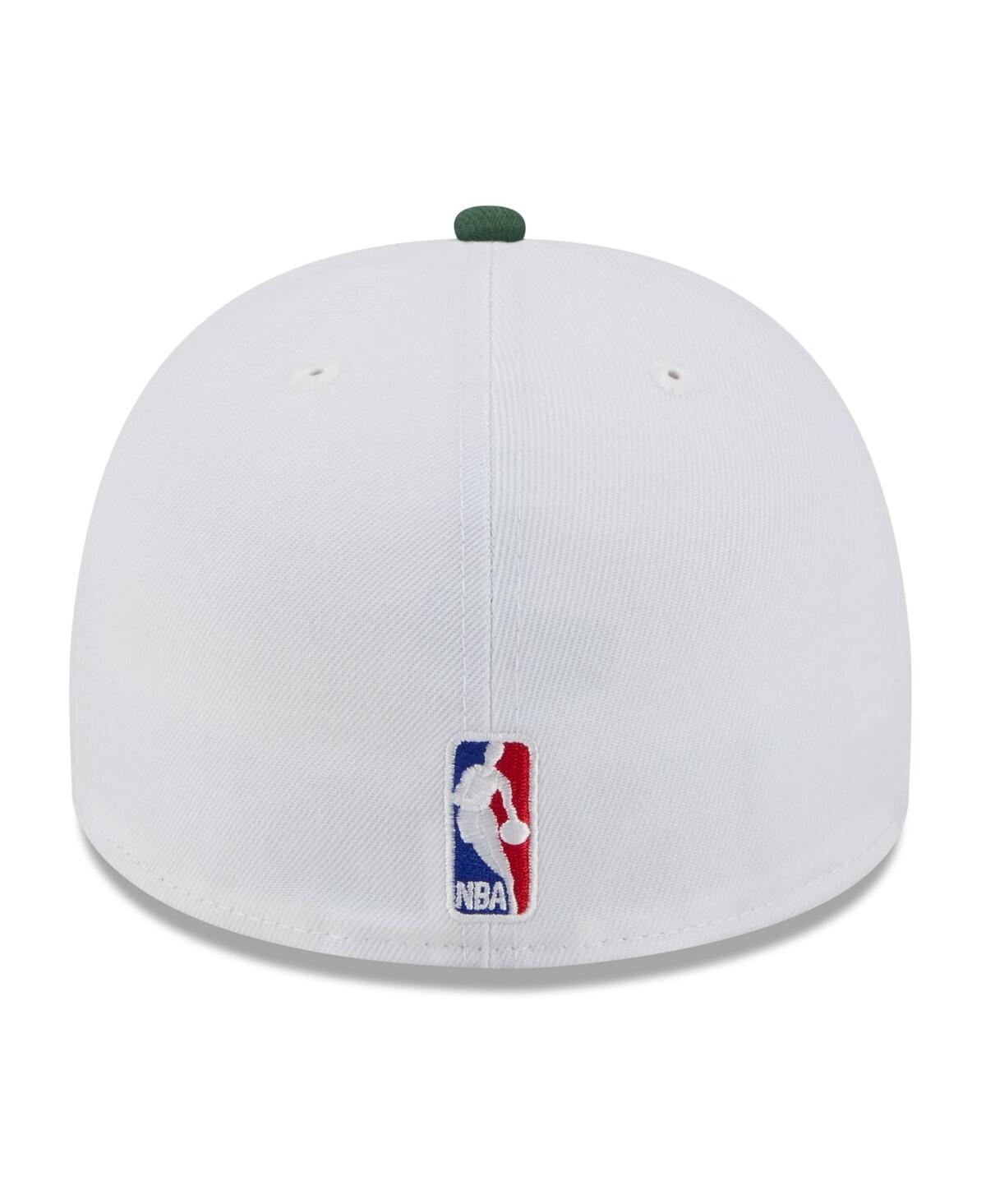 New Era Men's White/hunter Green Milwaukee Bucks 2025 Nba Draft A-frame 59fifty Fitted Hat