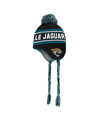 Preschool Black Jacksonville Jaguars Jacquard Tassel Knit Pom with Hat