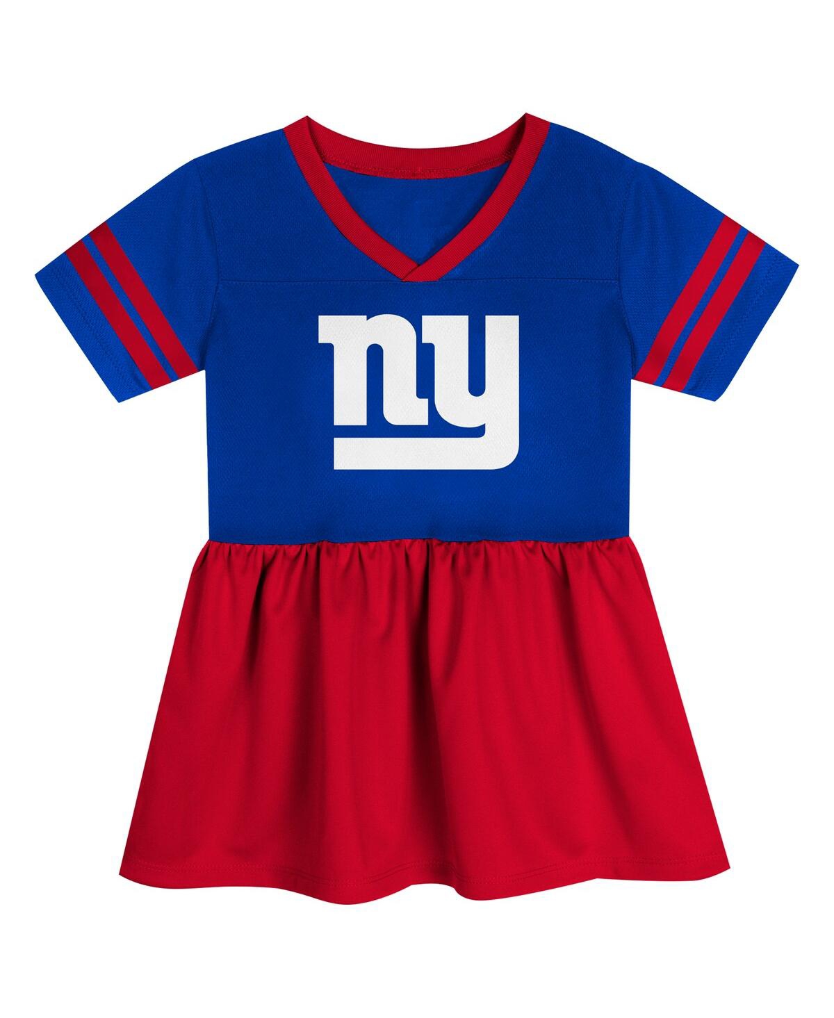 Outerstuff Girls Toddler Royal New York Giants Stadium Lights Fashion Jersey Dress In Multi