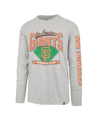 Men's&nbsp;Gray San Francisco Giants Big Tall Distressed Franklin Long Sleeve T-Shirt
