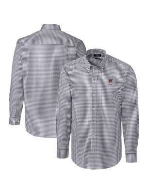 Cutter & Buck - Men's Charcoal Georgia Bulldogs Alumni Logo Easy Care Stretch Gingham Dress Shirt