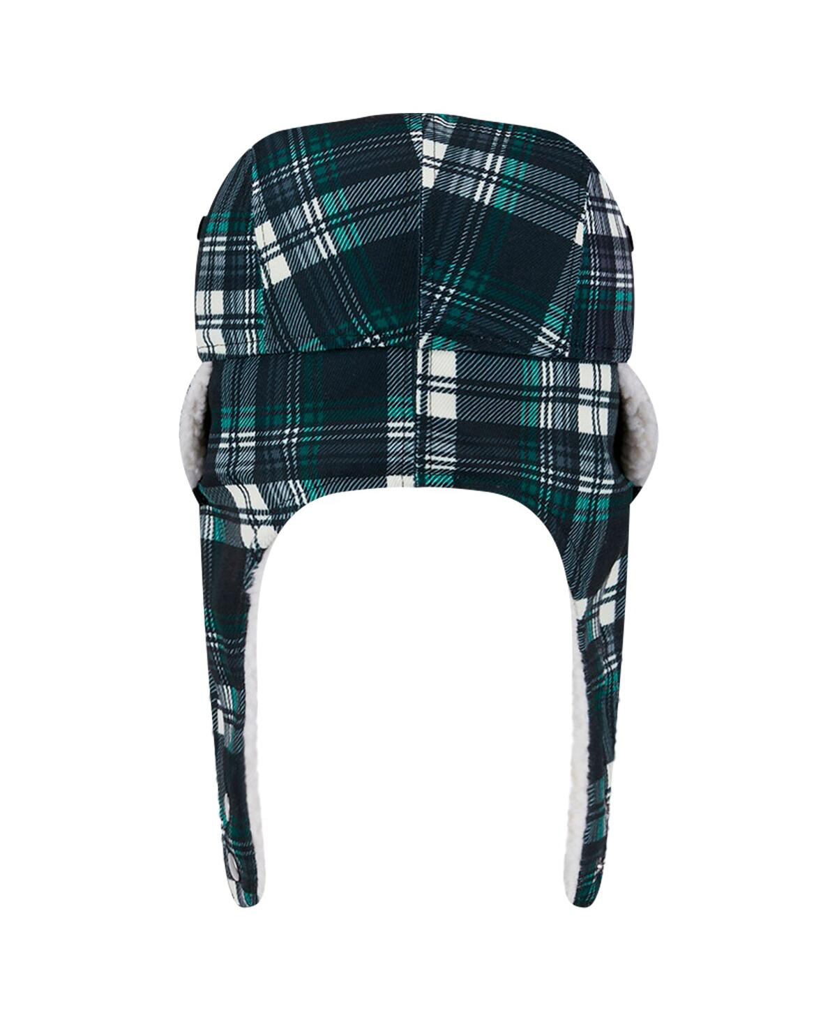 New Era Black New York Jets Sideline Plaid Sherpa Trapper Hat In Black