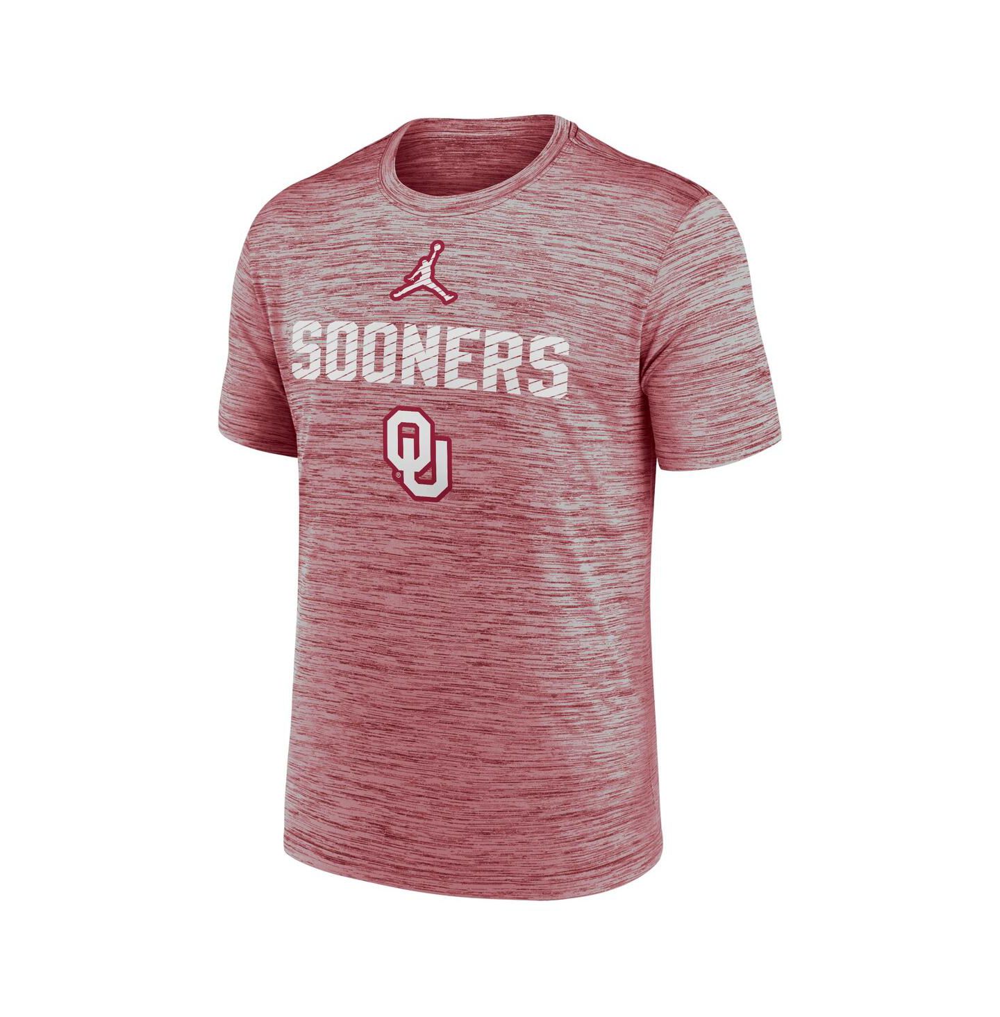 Мужская футболка Jordan Crimson Oklahoma Sooners Campus Slant Velocity Performance — фото 3