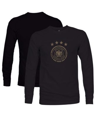 1863FC - Men's Black Germany National Team Mono Badge Long Sleeve T-Shirt