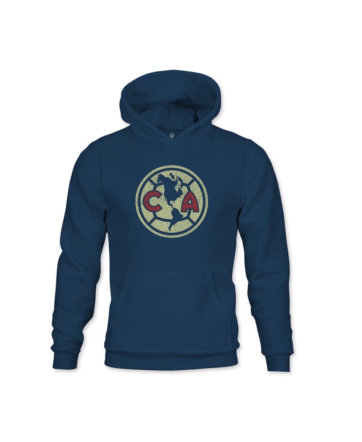 1863FC Big Boys and Girls Navy Club America Color Badge Fleece Pullover Hoodie