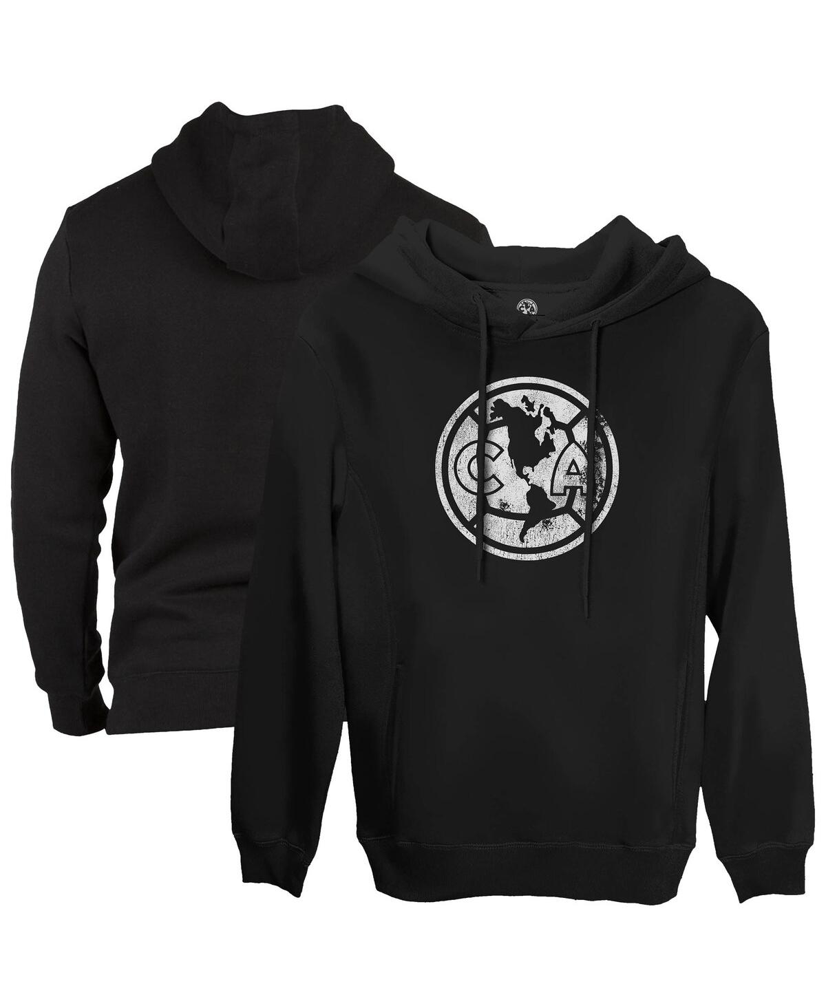 1863fc Men's Black Club America Mono Badge Fleece Pullover Hoodie Sweatshirt In Black