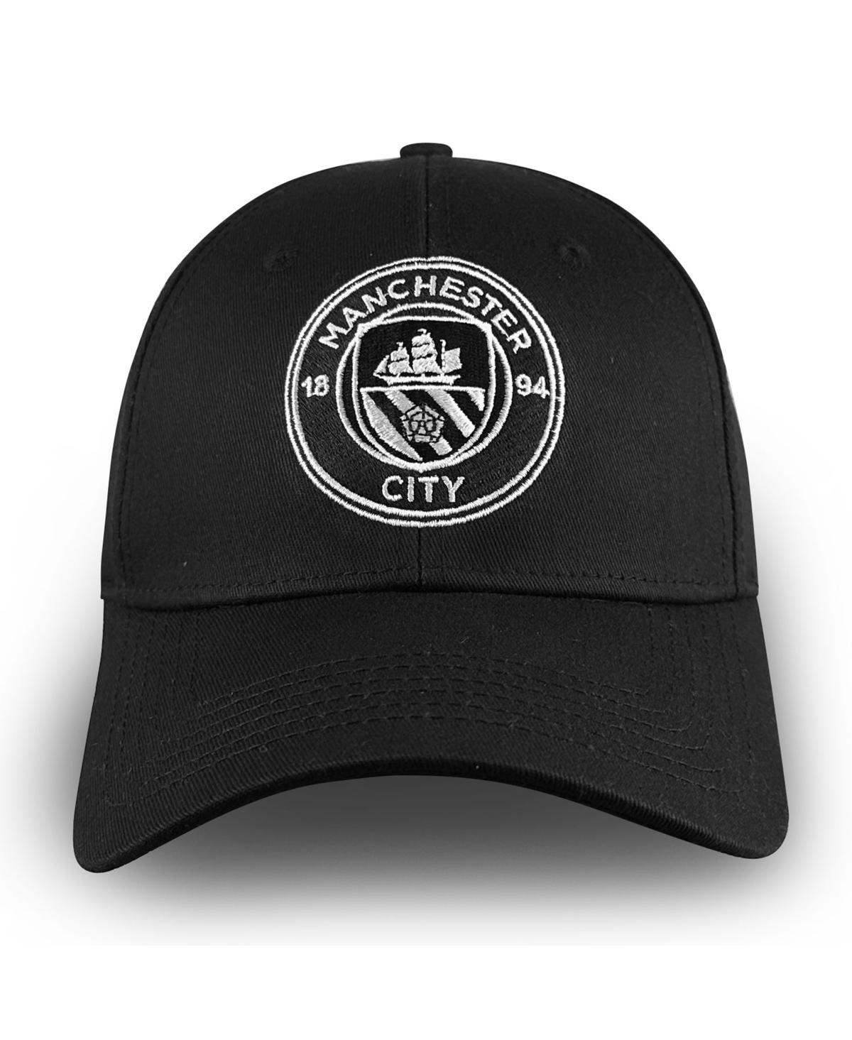1863fc Men's Black Manchester City Mono Badge Structured Adjustable Hat In Black