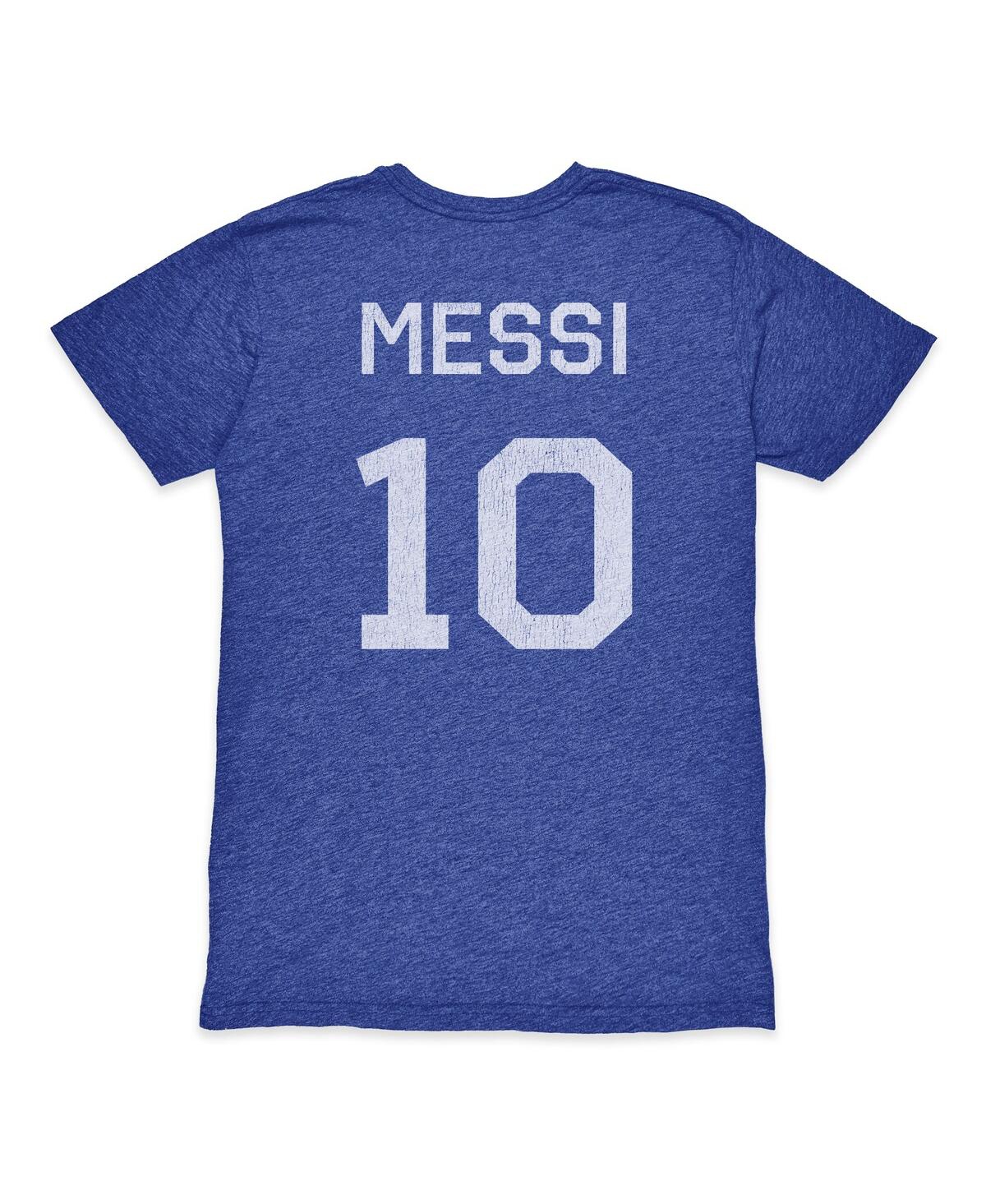 1863fc Men's Lionel Messi Blue Argentina National Team Retro Name Number Tri-blend T-shirt In Blue