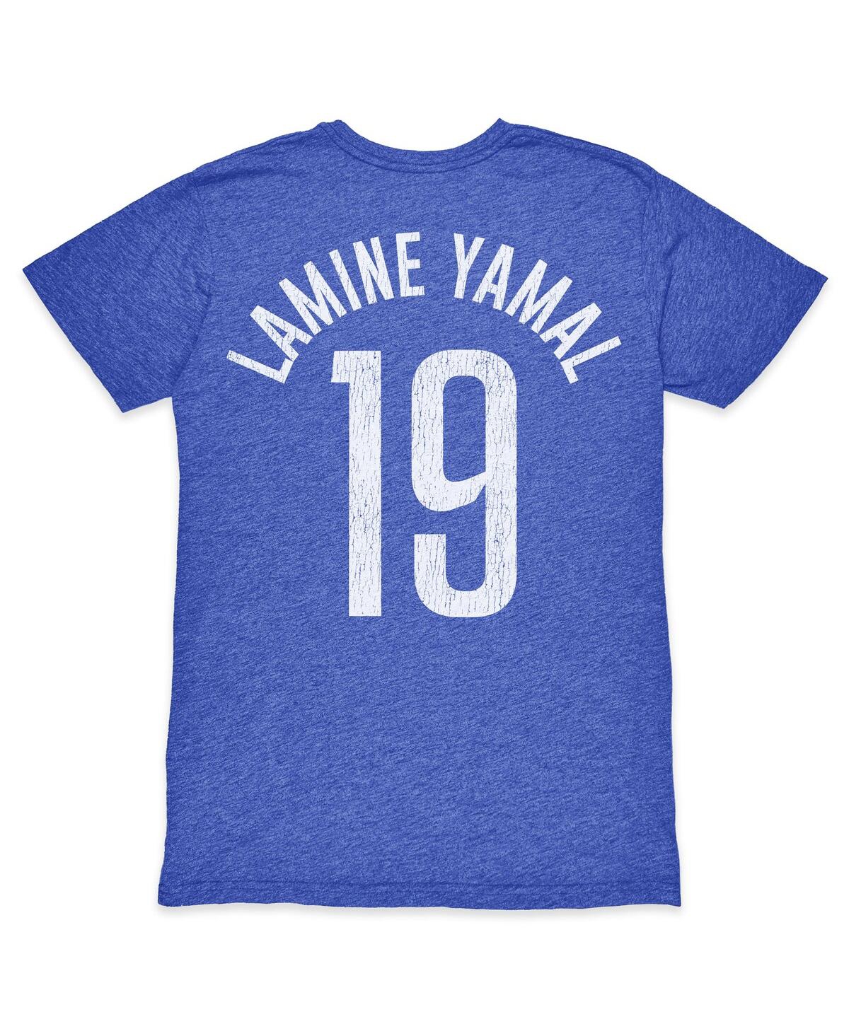 1863fc Men's Lamine Yamal Heather Royal Barcelona Player Name Number Twisted Tri-blend Slub T-shirt In Blue