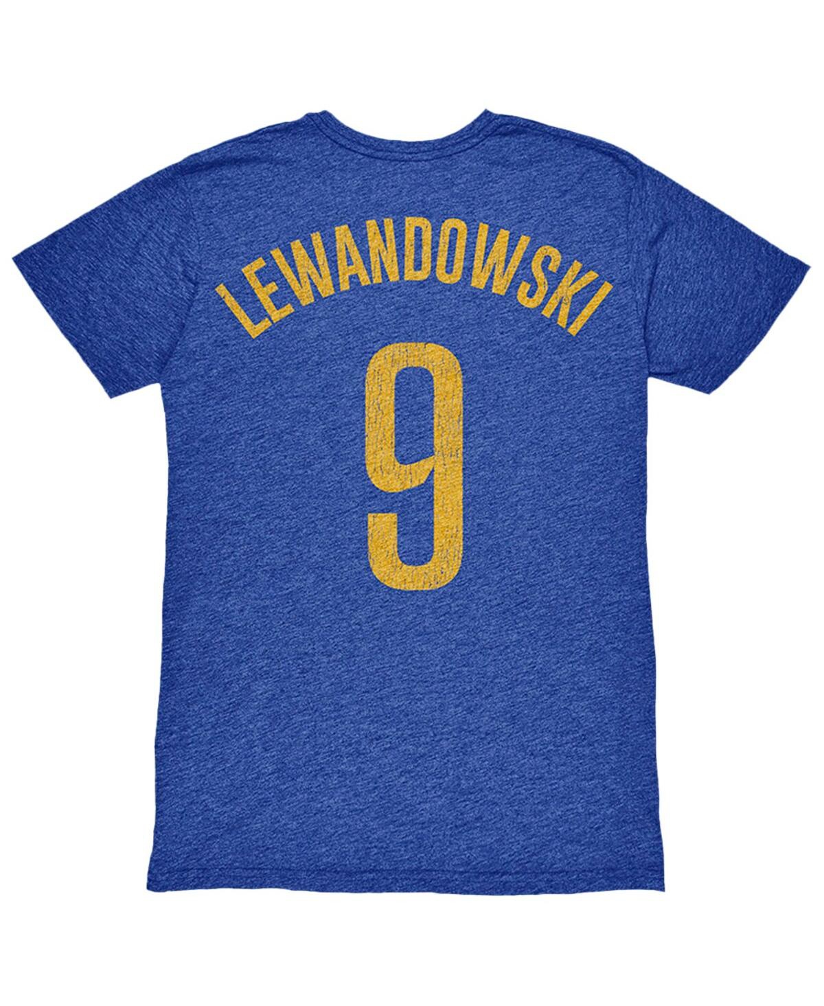 1863fc Men's Robert Lewandowski Heather Royal Barcelona Player Name Number Twisted Tri-blend Slub T-shirt In Blue