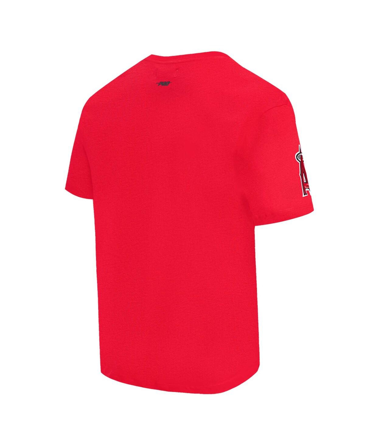 Pro Standard Men's Red Los Angeles Angels Turn It Up Dropped Shoulder T-shirt In Red