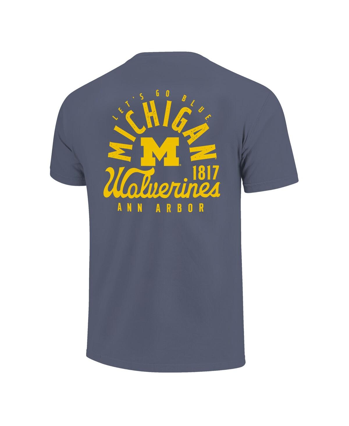 Image One Big Boys And Girls Navy Michigan Wolverines Comfort Colors Mascot Overlay T-shirt In Blue