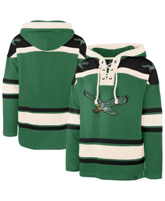 '47 Brand - Men's Kelly Green Philadelphia Eagles Throwback Superior Lacer Hoodie