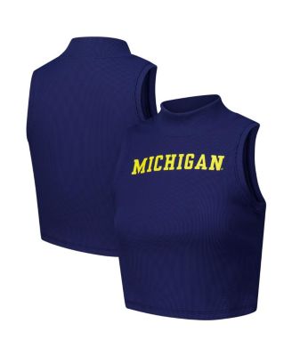 ZooZatz - Women's Navy Michigan Wolverines Cropped Tank Top