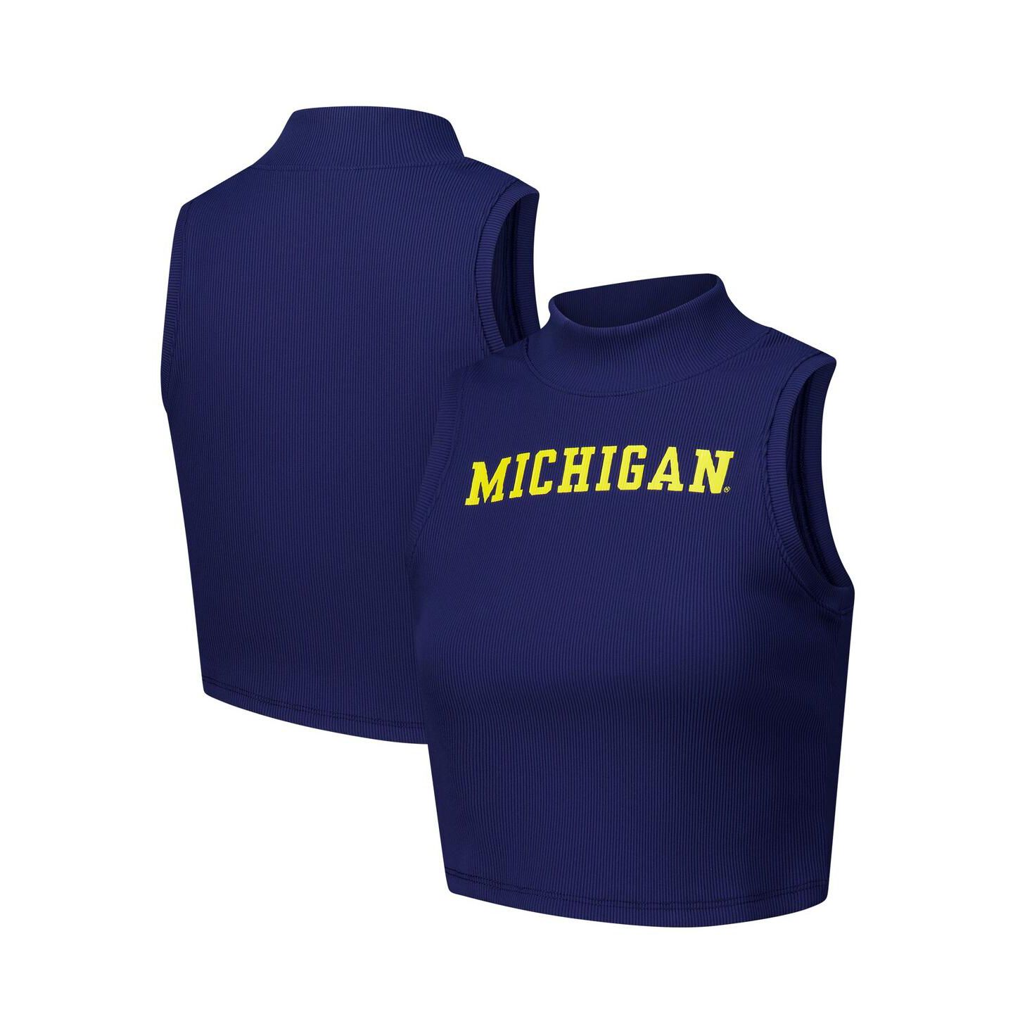 Женский топ ZooZatz Navy Michigan Wolverines Cropped — фото 1