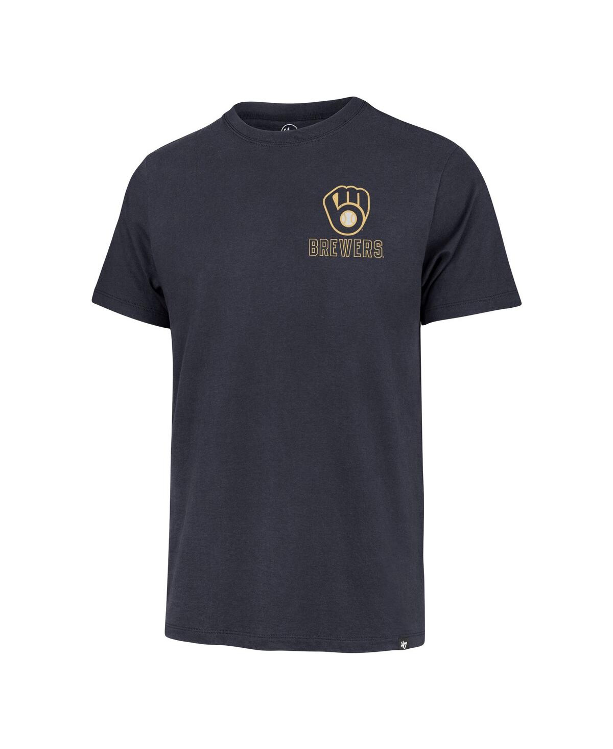 '47 Brand Men's Navy Milwaukee Brewers Hang Back Franklin T-Shirt