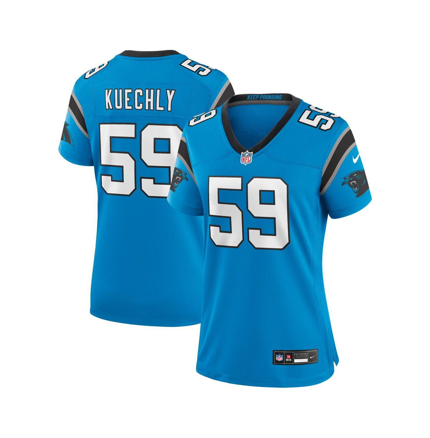 Женский топ Nike Luke Kuechly Blue Carolina Panthers Retired Player Game Jersey — фото 1