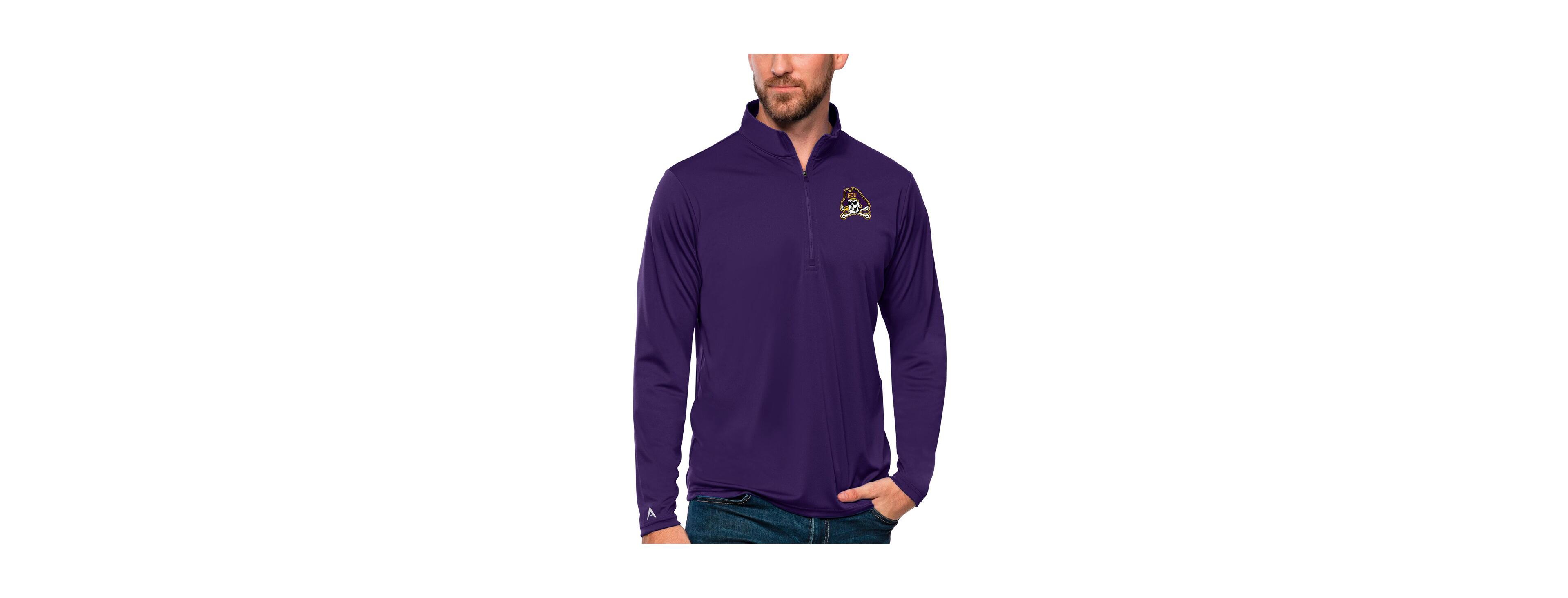 Antigua Men's Purple Ecu Pirates Tribute Quarter-Zip Top