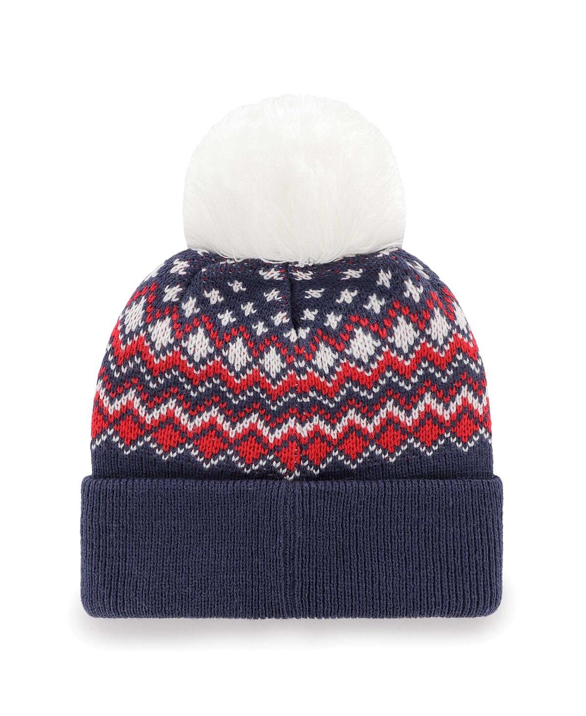 47 Brand Women's Navy New England Patriots Elsa Cuffed With Pom Knit Hat In Blue