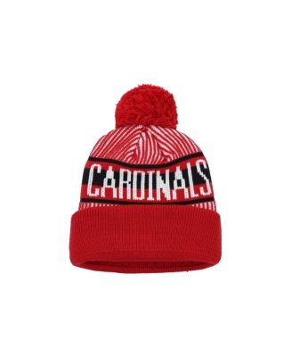 Big Boys and Girls Cardinal Arizona Cardinals Striped Cuffed With Pom Knit Hat