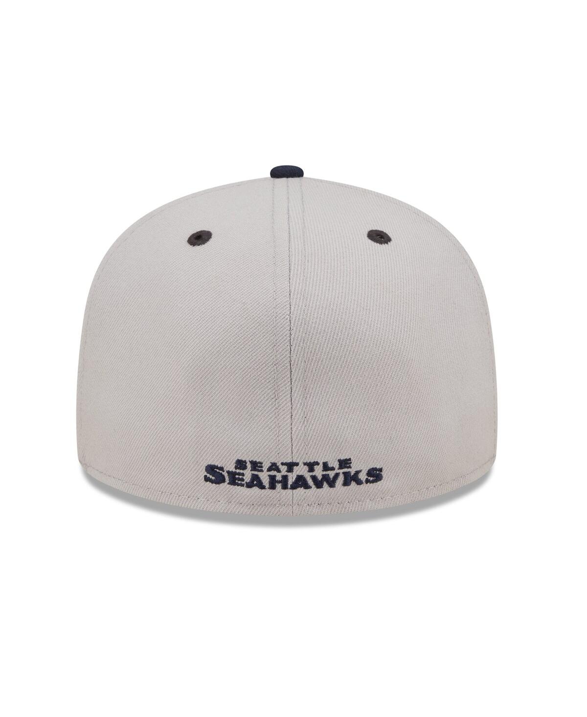 New Era Men's Gray/Navy Seattle Seahawks Flipside 2Tone 59FIFTY Fitted Hat