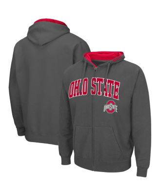 Colosseum - Men's Charcoal Ohio State Buckeyes Logo Full-Zip Hoodie