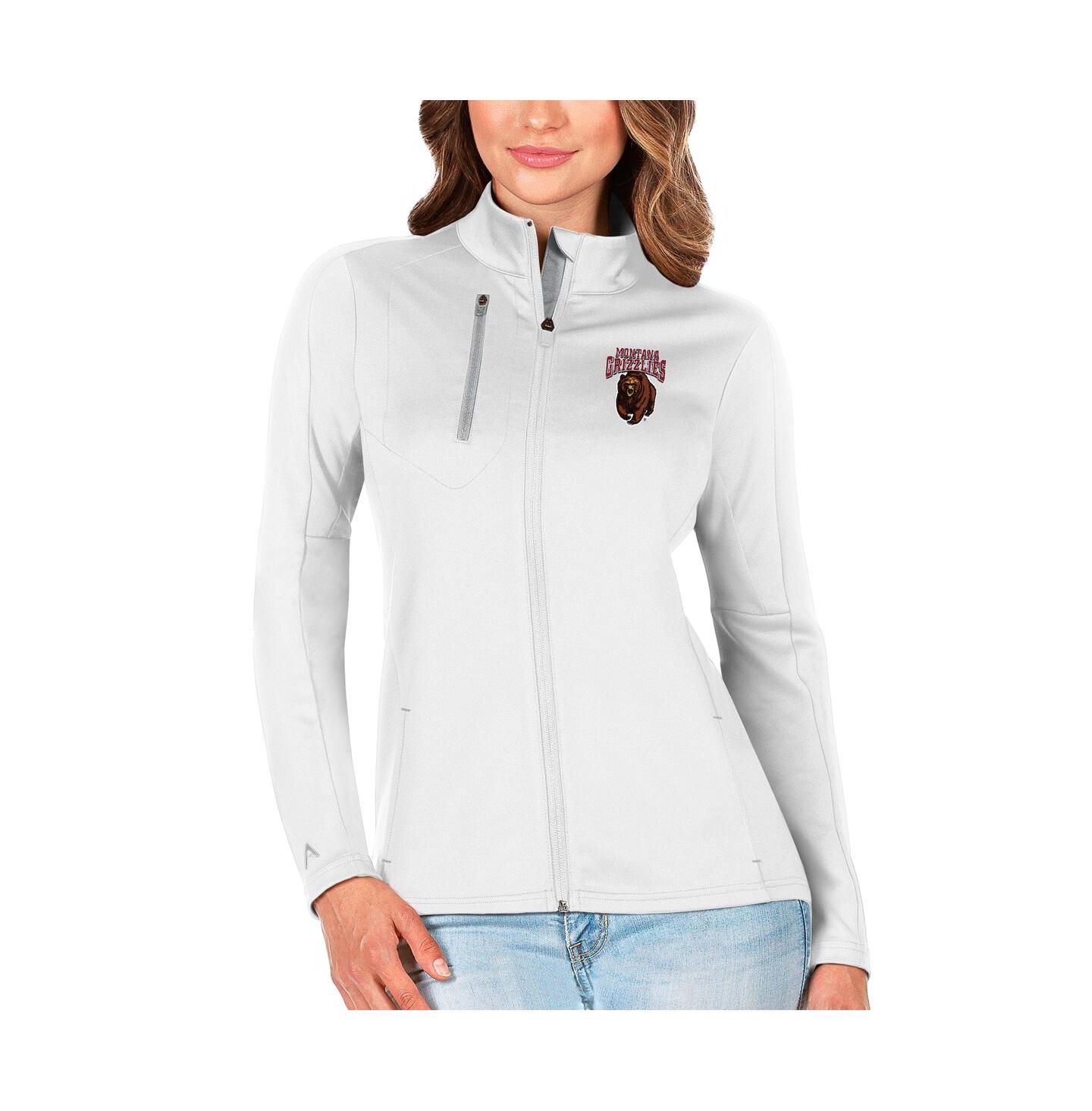 Женская куртка Antigua White/Silver Montana Grizzlies Generation Full-Zip — фото 1