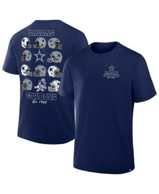 Dallas Cowboys - Men's Navy Helmet Grid T-Shirt