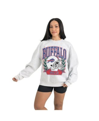 Women's Gray Buffalo Bills Heritage Premium Fleece Pullover Sweatshirt