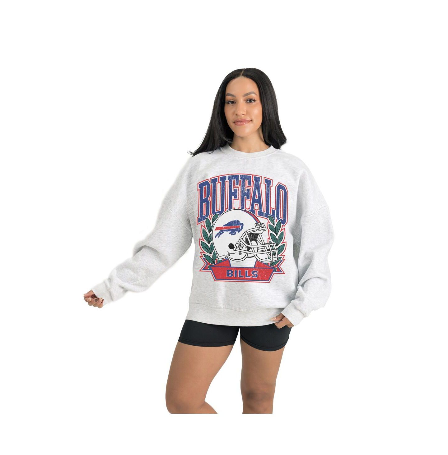 Женские толстовки Gameday Couture Gray Buffalo Bills Heritage Premium Fleece Pullover — фото 3