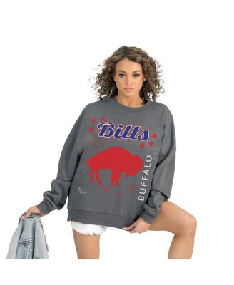 Women's Gray Buffalo Bills Ready to Rumble Premium Fleece Pullover Sweatshirt