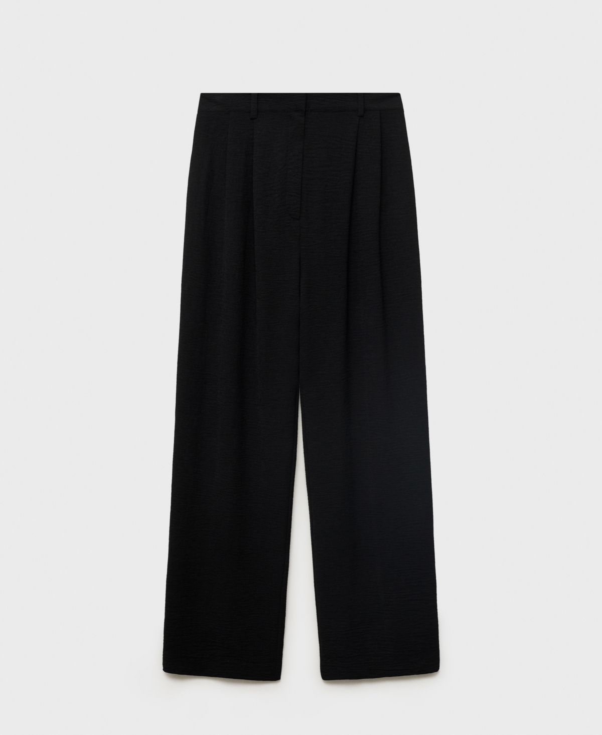 Mango Straight Fit Pleated Pants In Black