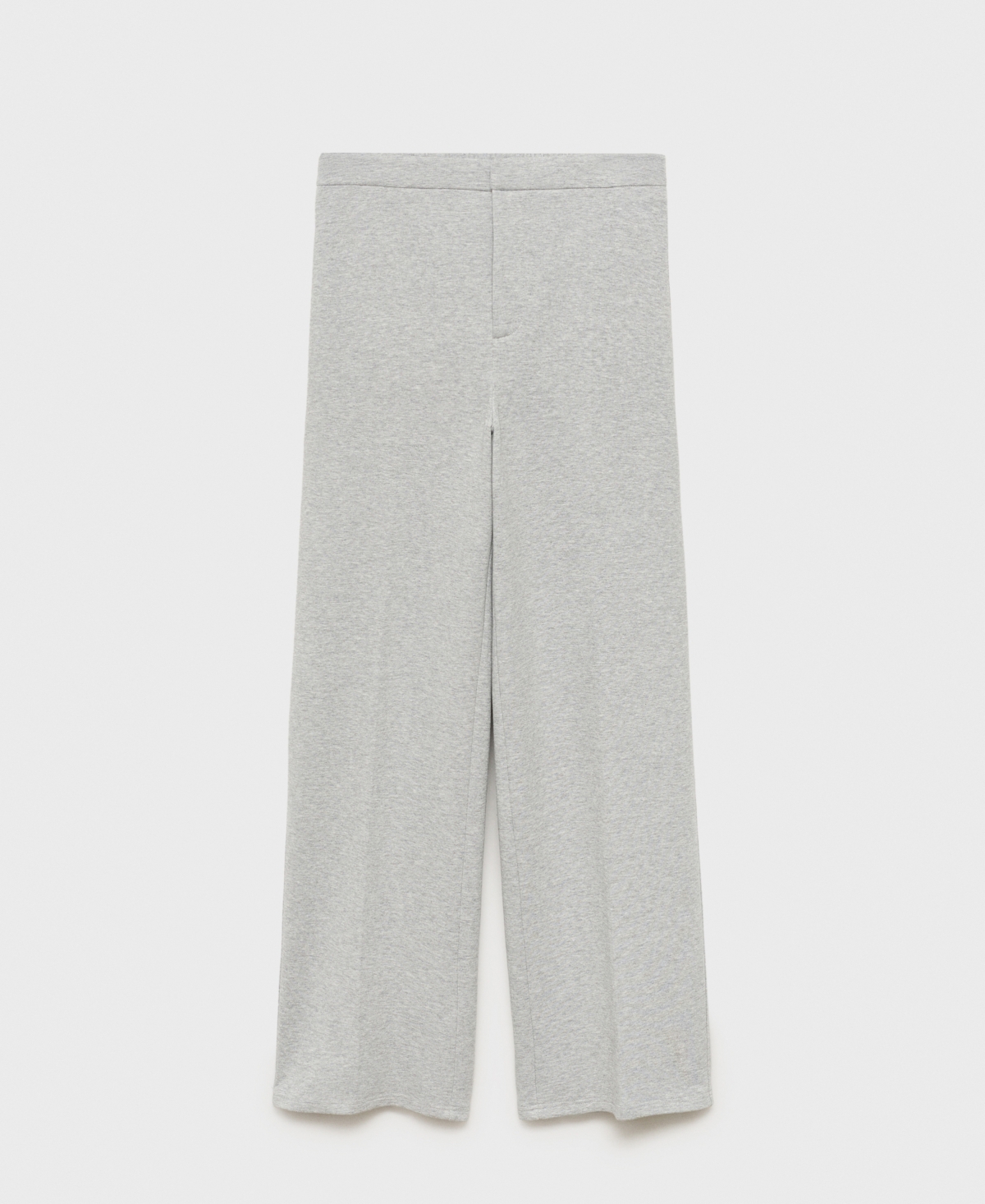 Mango Cotton Blend Straight Leg Pants In Gray