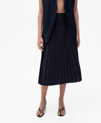MANGO - Women's Pleated Midi Skirt